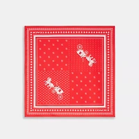 Horse And Carriage Dot Print Silk Bandana