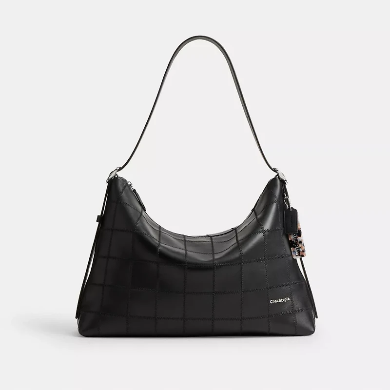 Alter/Ego Slouchy Shoulder Bag In Checkerboard Upcrafted Leather