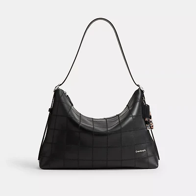 Alter/Ego Large Slouchy Shoulder Bag In Checkerboard Upcrafted Leather