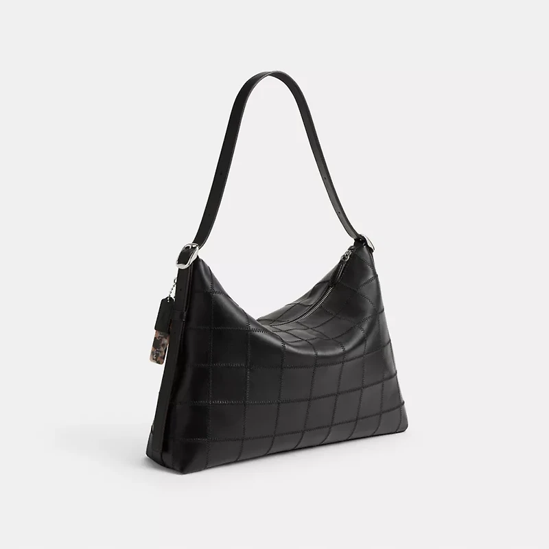 Alter/Ego Slouchy Shoulder Bag In Checkerboard Upcrafted Leather