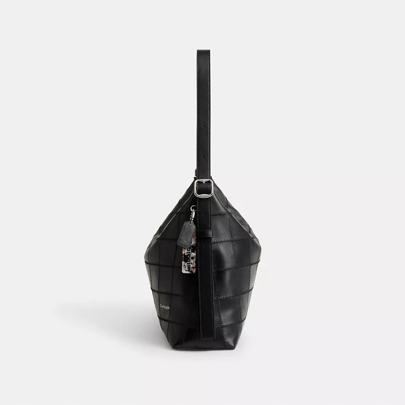 Alter/Ego Slouchy Shoulder Bag In Checkerboard Upcrafted Leather