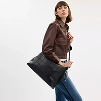Alter/Ego Slouchy Shoulder Bag In Checkerboard Upcrafted Leather