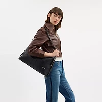 Alter/Ego Slouchy Shoulder Bag In Checkerboard Upcrafted Leather