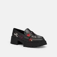 Leah Platform Loafer With Sketch Print