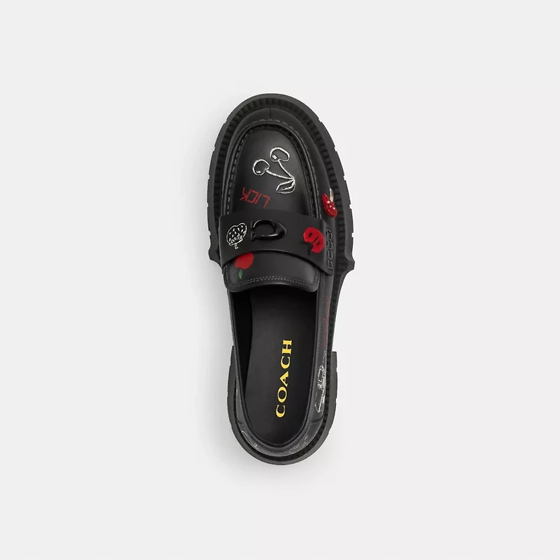 Leah Platform Loafer With Sketch Print