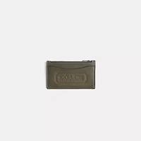 Restored Zip Card Case With Coach Badge