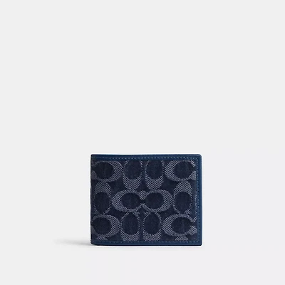 Slim Billfold Wallet In Signature Denim