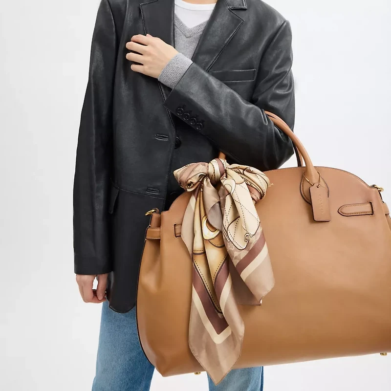 Stacked Tabby Bags Print Silk Square Scarf