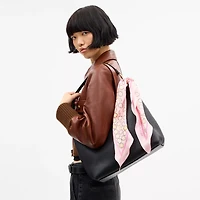 Waterfall Tea Rose Print Silk Diamond Scarf