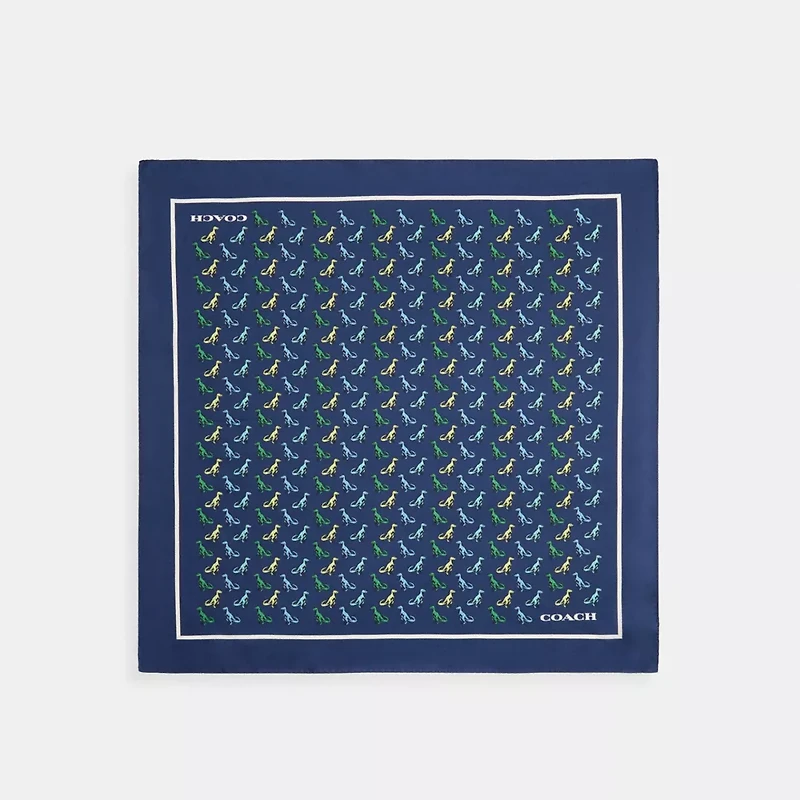 T Rex Print Silk Bandana