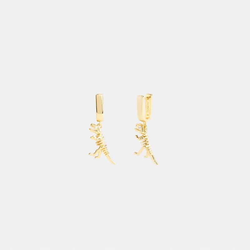 Skeletal Rexy Huggie Earrings