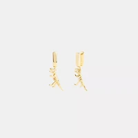 Skeletal Rexy Huggie Earrings