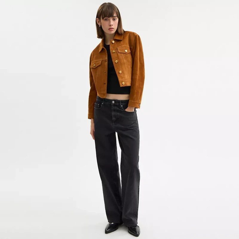 Cropped Suede Jacket