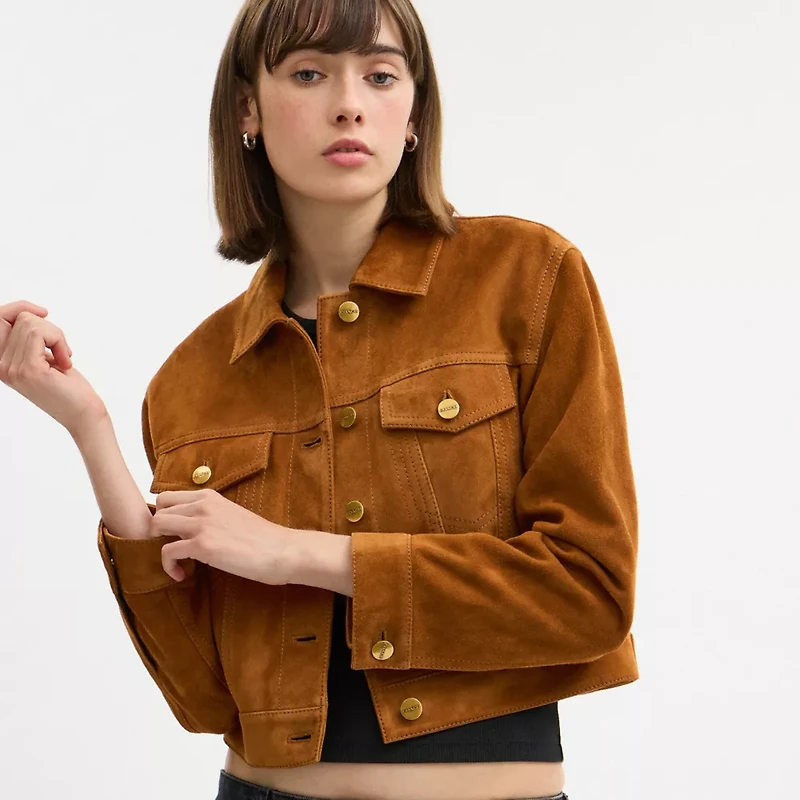 Cropped Suede Jacket