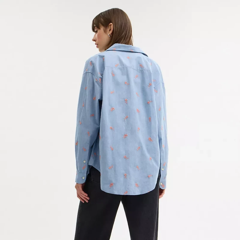 Floral Embroidery Shirt