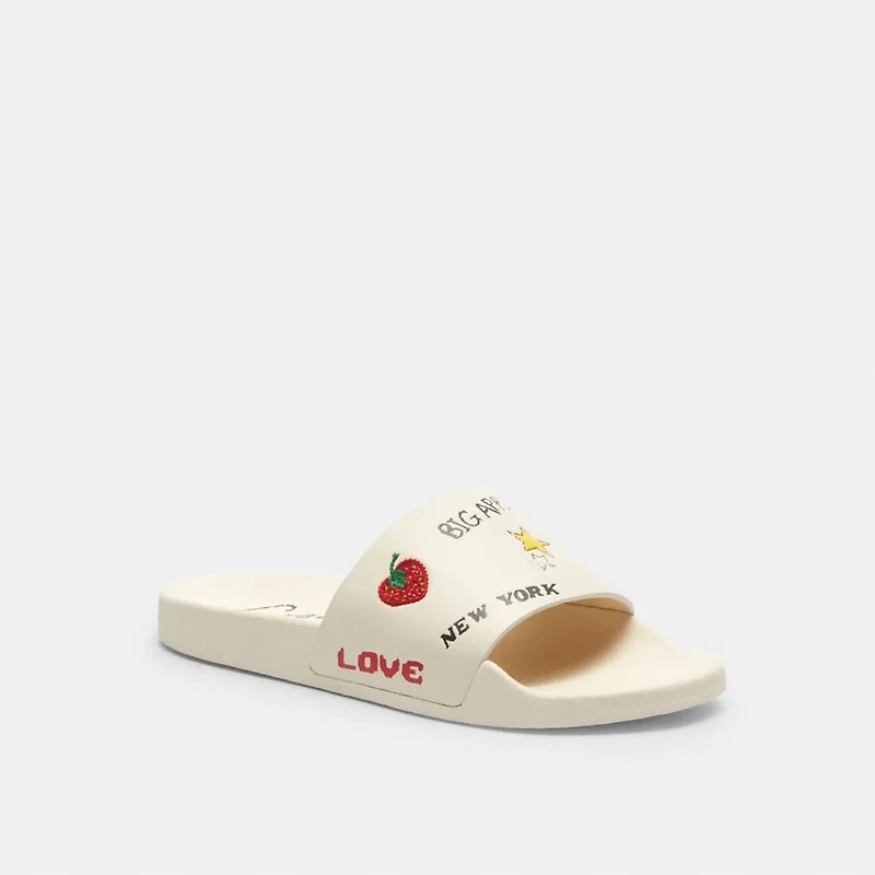 Udele Sport Slide With Sketch Print