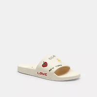 Udele Sport Slide With Sketch Print