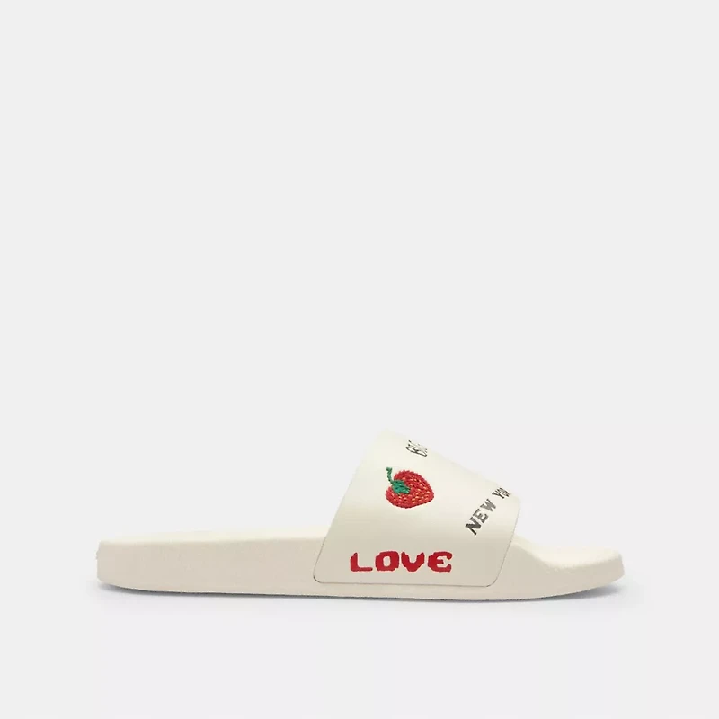 Udele Sport Slide With Sketch Print
