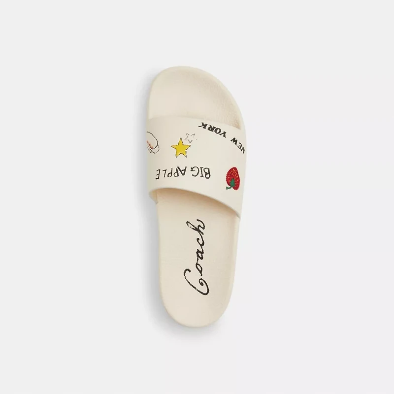 Udele Sport Slide With Sketch Print