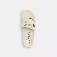 Udele Sport Slide With Sketch Print