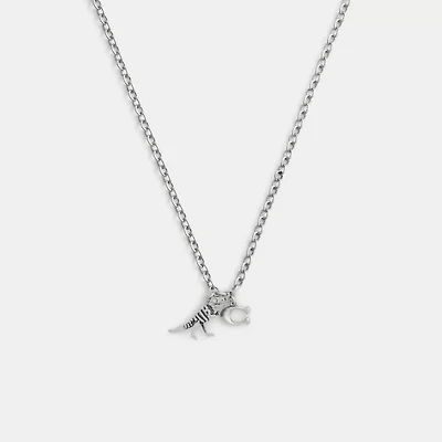 Skeletal Rexy And Signature Pendant Necklace