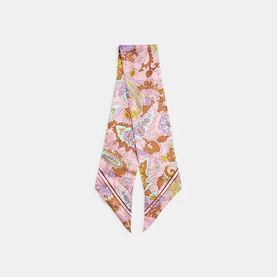 Soho Paisley Print Silk Skinny Scarf