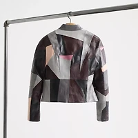 Restored Leather Patchwork Racer Jacket