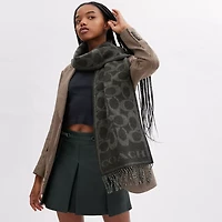 Reversible Signature Cashmere Muffler