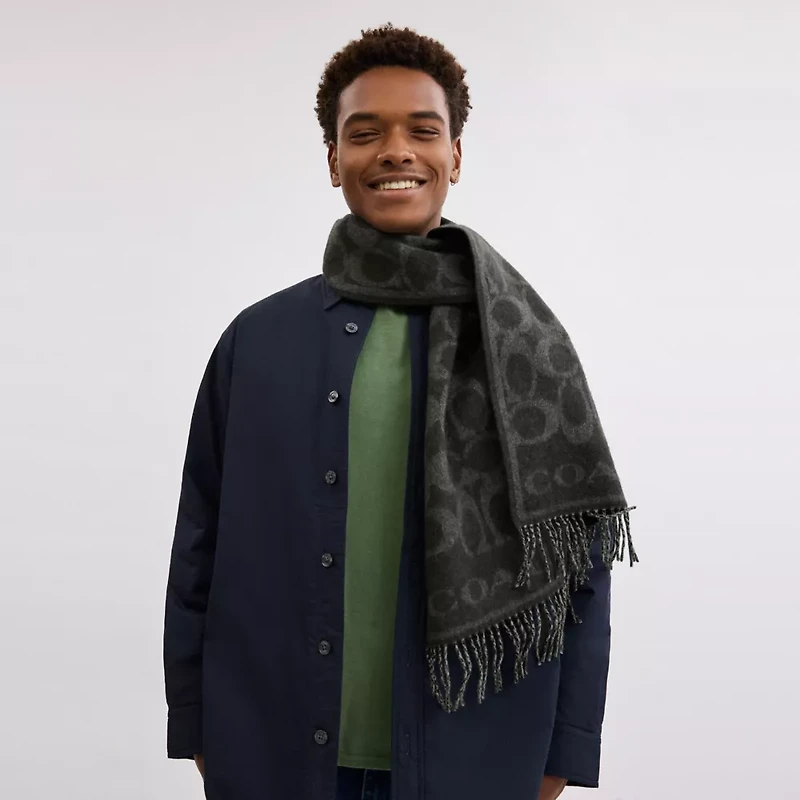 Reversible Signature Cashmere Muffler