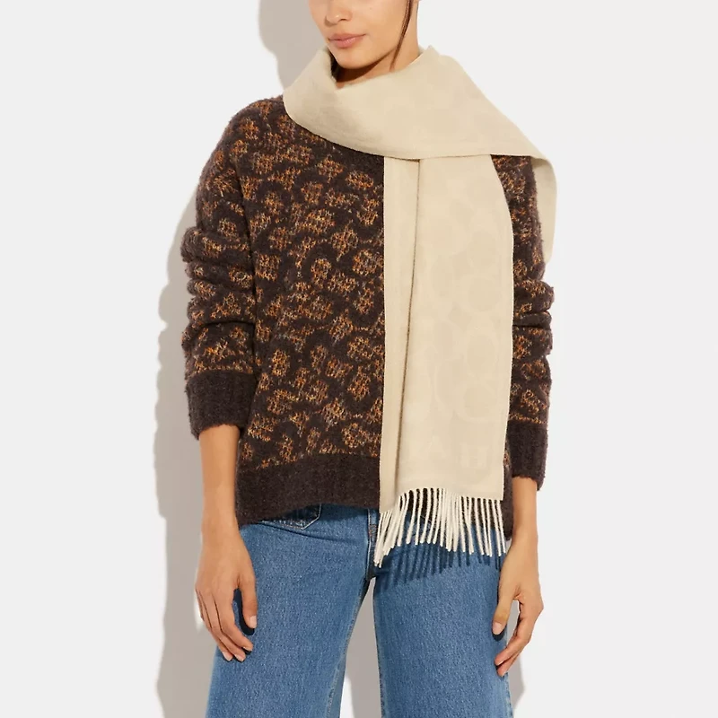 Reversible Signature Cashmere Muffler