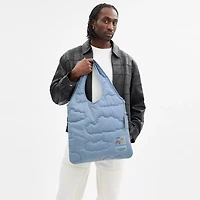 Coachtopia Loop Flat Tote In Recycled Polyester With Cloud Quilting