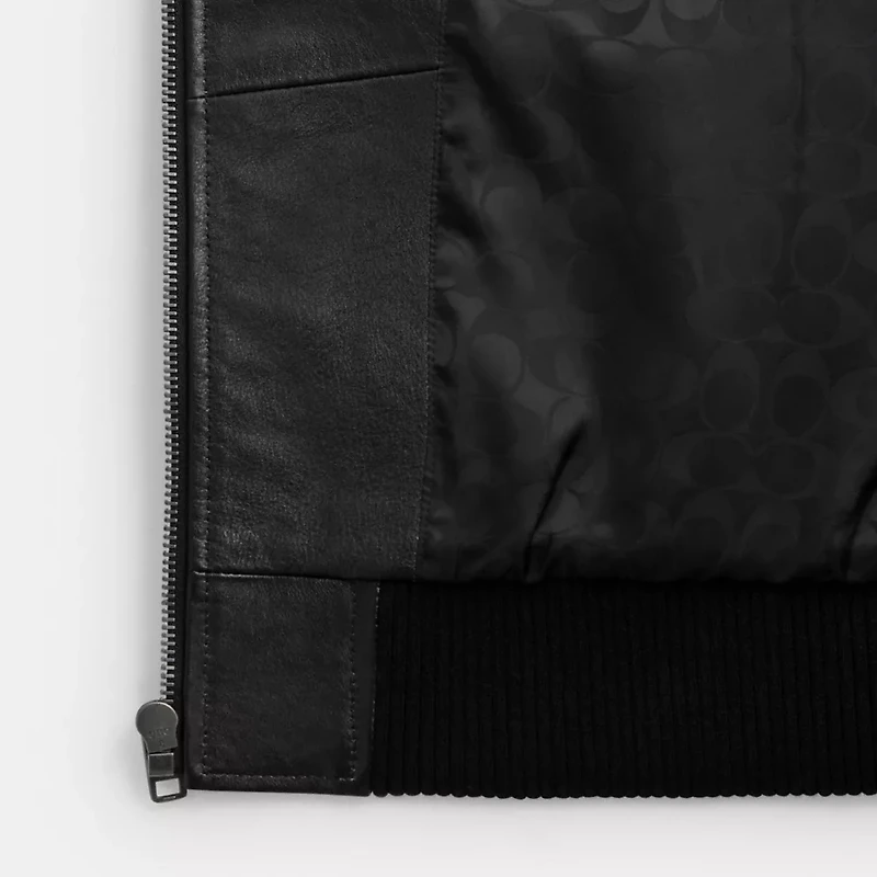 Loveworn Leather Bomber Jacket