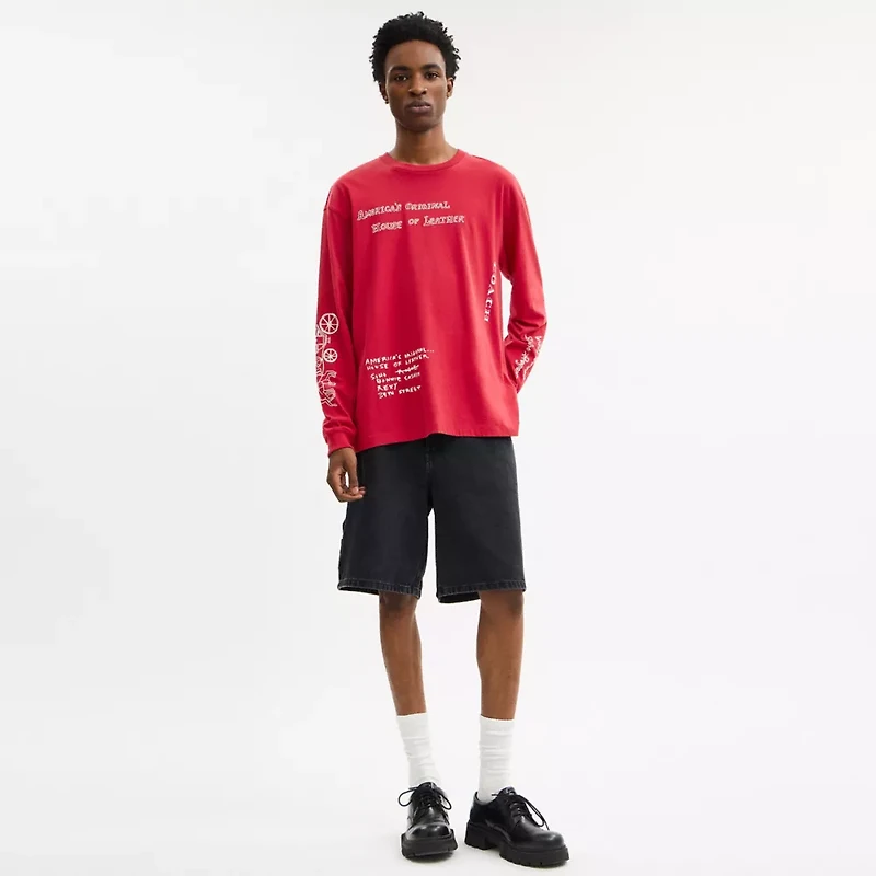 Sketch Horse And Carriage Long Sleeve T Shirt Organic Cotton