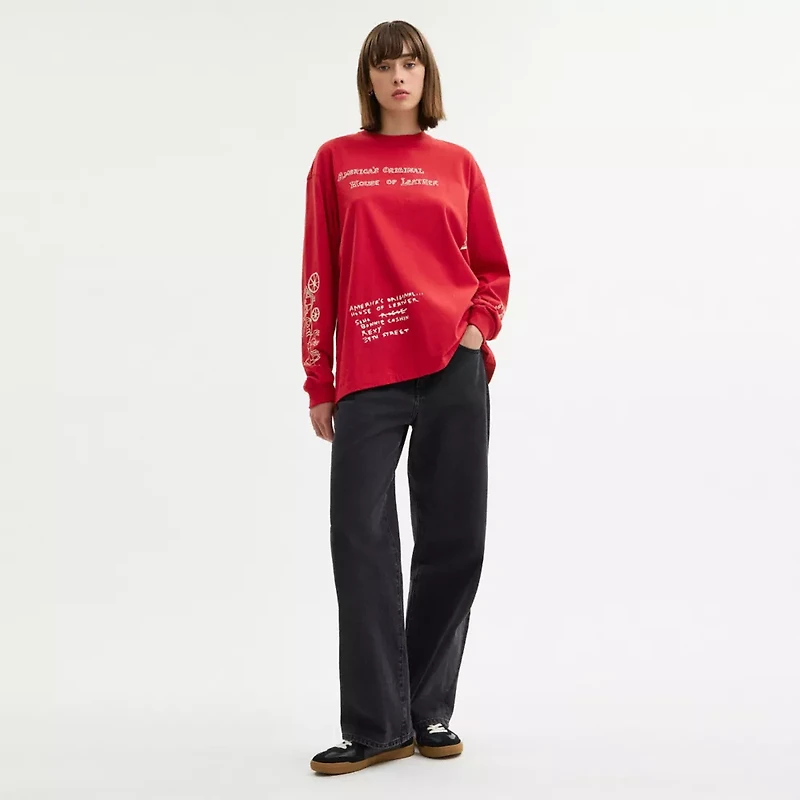 Sketch Horse And Carriage Long Sleeve T Shirt Organic Cotton