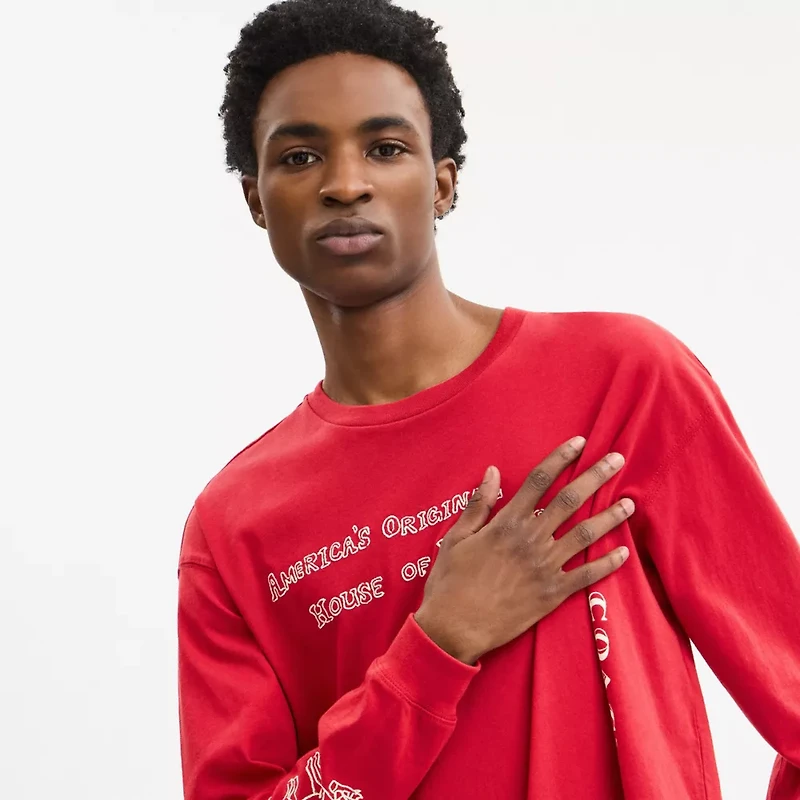 Sketch Horse And Carriage Long Sleeve T Shirt Organic Cotton