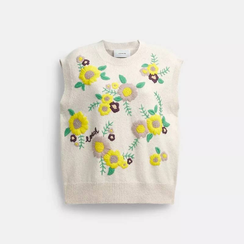 Floral Knit Vest