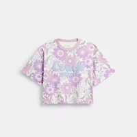 Cursive Coach Floral Cropped T Shirt Organic Cotton