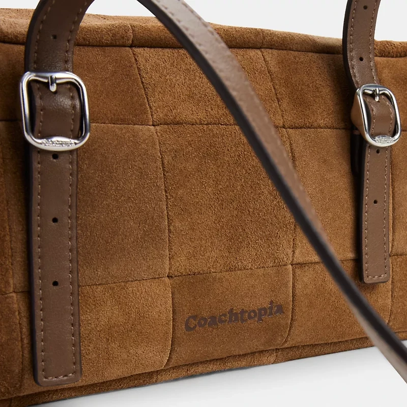 Alter/Ego Satchel Bag In Checkerboard Upcrafted Leather