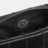 Cosmetic Pouch In Checkerboard Upcrafted Leather