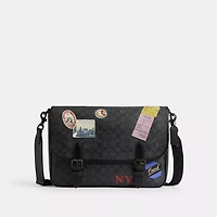Hitch Messenger Bag In Signature Canvas With Patches