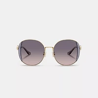 Horse And Carriage Metal Round Sunglasses