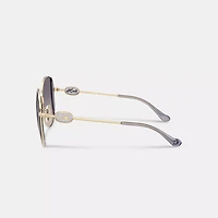 Horse And Carriage Metal Round Sunglasses