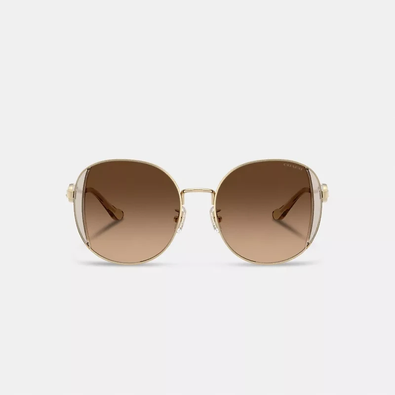 Horse And Carriage Metal Round Sunglasses