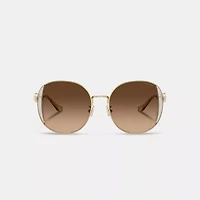 Horse And Carriage Metal Round Sunglasses