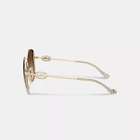 Horse And Carriage Metal Round Sunglasses