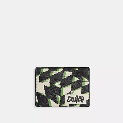 Card Case With Geo Check Print
