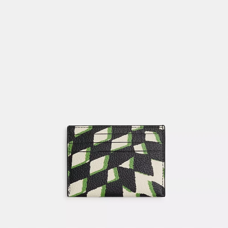Card Case With Geo Check Print
