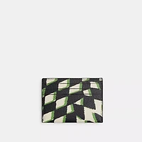 Card Case With Geo Check Print