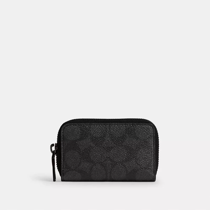 Small Zip Around Card Case In Signature Canvas