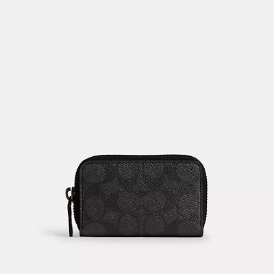 Small Zip Around Card Case In Signature Canvas